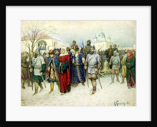 Martha the Mayoress Escorted to Moscow, 1880. by Aleksey Kivshenko