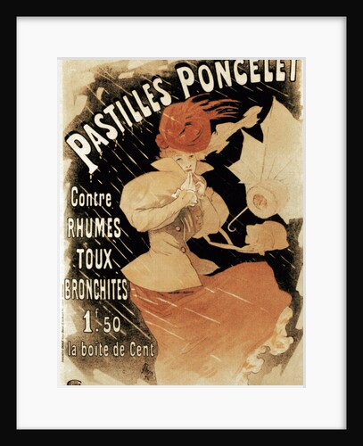 Advertising poster for Pastilles Poncelet, a cold and bronchitis remedy, 1896. by Jules Cheret