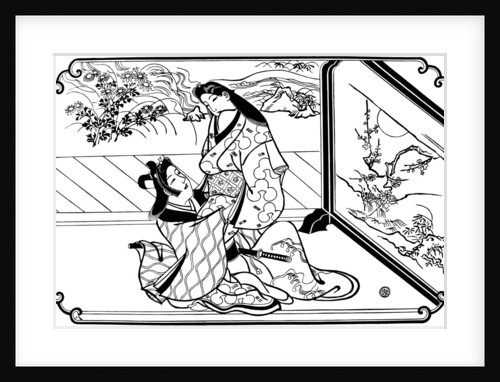 Behind the Screen, 1680s. by Hishikawa Moronobu