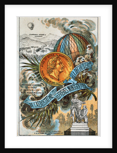 The Montgolfier brothers, French ballooning pioneers, (1890s). by Anonymous