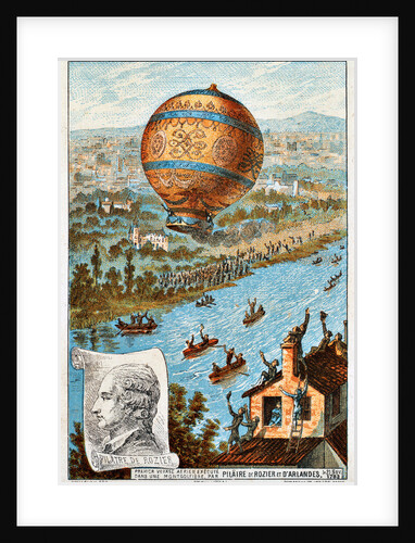 First aerial voyage of Pilâtre de Rozier and dArlandes, Paris, France, 1783 (1890s). by Anonymous