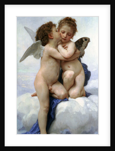Cupid and Psyche as Children, (The first kiss), 1890. by William-Adolphe Bouguereau