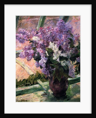 Lilacs in a Window, c1880. by Mary Cassatt