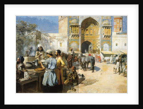 An Open-Air Restaurant, Lahore, c1889. by Edwin Lord Weeks