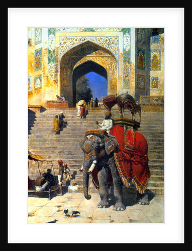 Royal Elephant at the Gateway to the Jami Masjid, Mathura, 19th or early 20th century. by Edwin Lord Weeks