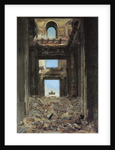 The Ruins of the Tuileries Palace after the Commune of 1871, 1877. by Jean Louis Ernest Meissonier