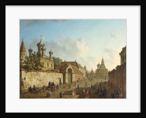 View from the Lubyanka Square to the Vladimir Gate in Moscow, Russia, 1800s. by Fyodor Yakovlevich Alexeev
