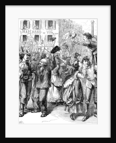 Defence of Paris: students going to man the barricades, Franco-Prussian War, 1870 by Frederick Barnard