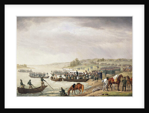 Italian Corps of Eugene de Beauharnais Crossing the Niemen on 30 June 1812, (1815). by Albrecht Adam