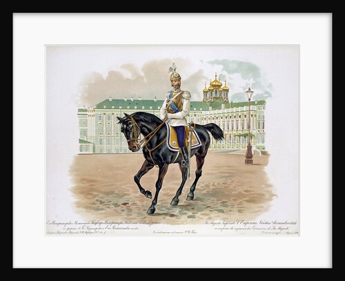 Tsar Nicholas II of Russia in the uniform of His Majestys Life Cuirassiers Guard Regiment, 1896 by Anonymous