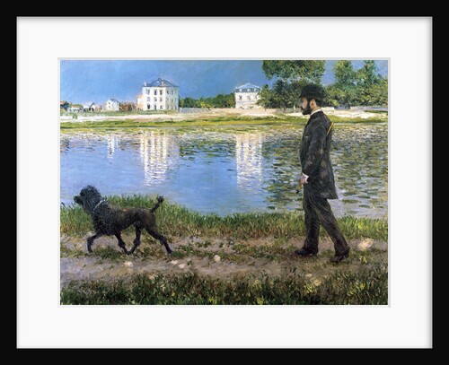 Richard Gallo and His Dog at Petit Gennevilliers, c1883-1884. by Gustave Caillebotte