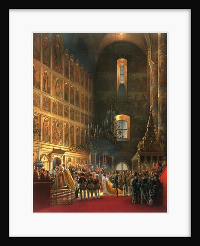 The anointing of Tsar Alexander II of Russia, Moscow, 1856. by Georg Wilhelm Timm
