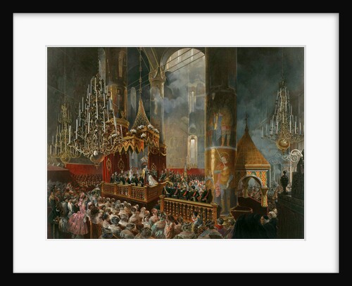 The crowning of Tsarina Maria Alexandrovna of Russia, Moscow, 1856. by Mihály Zichy