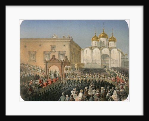 Procession of of Tsarina Alexandra Feodorovna to the Cathedral of the Dormition, Moscow, 1856 by Mihály Zichy