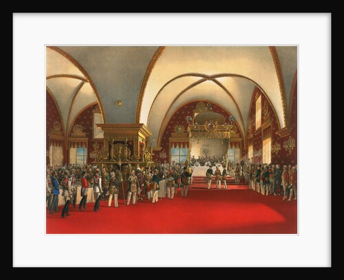 Coronation banquet in the hall of the Palace of the Facets in the Moscow Kremlin, 1856. by Georg Wilhelm Timm