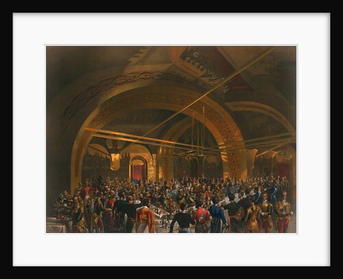 Coronation banquet for the envoys in the Golden Hall of the Great Kremlin Palace, Moscow, 1856 by Mihály Zichy