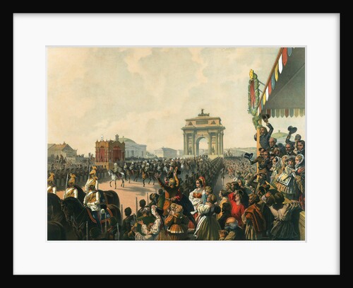 Triumphal entry of their Majesties Alexander II and Maria Alexandrovna into Moscow, 1856. by Mihály Zichy