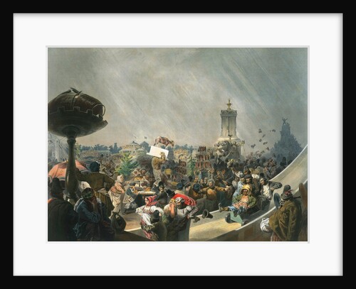 Public festivities following the coronation of Tsar Alexander II, Khodynka Field, Moscow, 1856. by Mihály Zichy