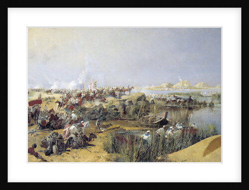 Russian troops crossing the Amu Darya River, 1873 (1889). by Nikolai Karasin