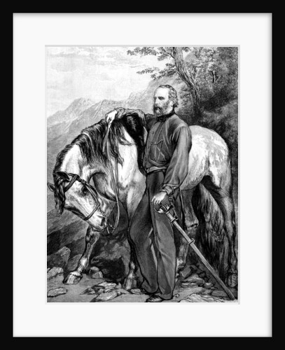 Giuseppe Garibaldi, Italian patriot and soldier of the Risorgimento, 1861. by Anonymous