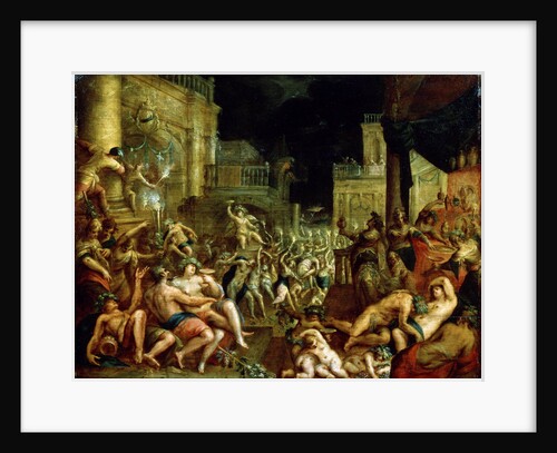 Midas Feast in Honour of Bacchus and Silenus. c.16th century by Lucas van Valckenborch