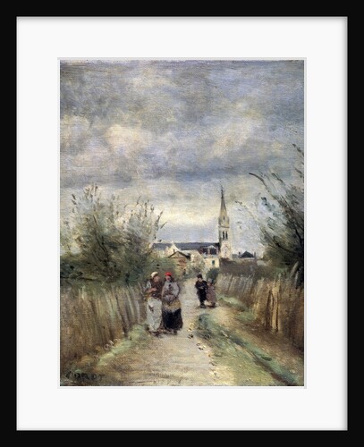 Bell tower in Argenteuil (Road to the Church), 1870s. by Jean-Baptiste-Camille Corot
