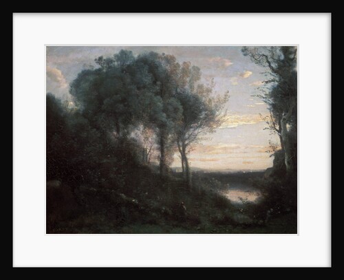 Evening, 1850-1860s. by Jean-Baptiste-Camille Corot