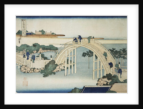 Humpback Bridge by the Kameido Tenjin Bridge, between 1827 and 1830. by Hokusai