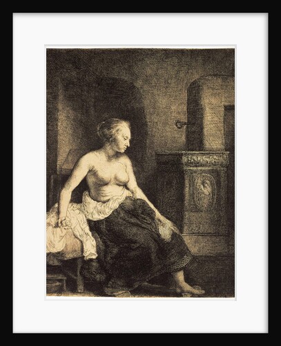 Half-Naked Woman by a Stove, 1658. by Rembrandt Harmensz van Rijn