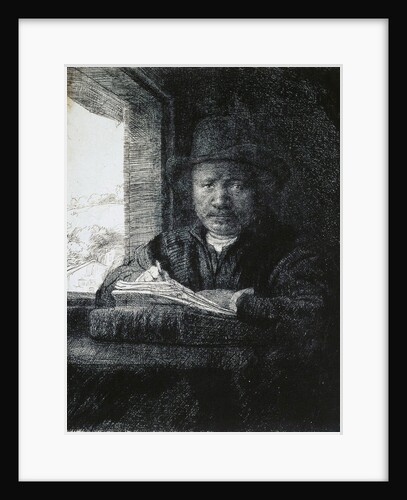 Self-Portrait Drawing by a Window, 1648. by Rembrandt Harmensz van Rijn