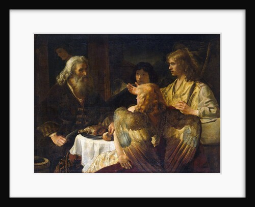 Abraham and the Three Angels, 1630s. by Rembrandt Harmensz van Rijn