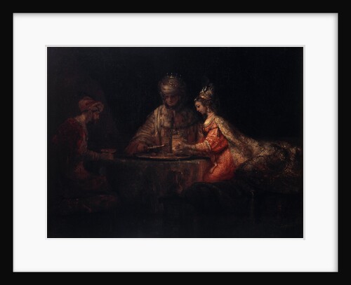 Ahasuerus, Haman and Esther, 1660. by Rembrandt Harmensz van Rijn