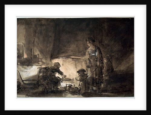 The Kitchen in Rembrandts House, 1650s. by Rembrandt Harmensz van Rijn
