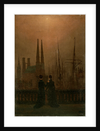 Harbour at Night (Sisters), 1818-1820. by Caspar David Friedrich