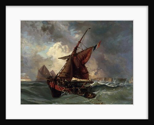 Ships in a stormy sea, 19th century by Eugène Delacroix