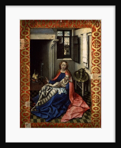 Madonna and Child before a Fireplace, 1430s. by Robert Campin