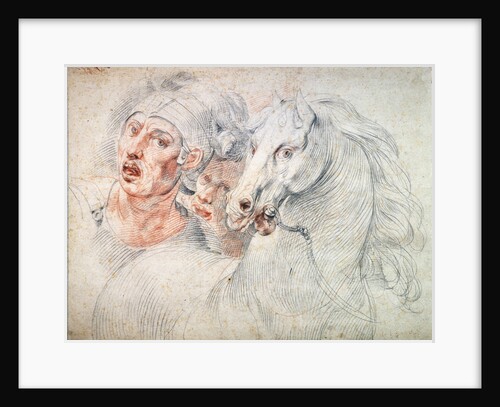 Study of a horse and two Soldiers, early 17th century by Giuseppe Cesari