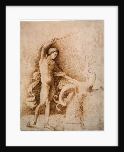 Young man Fighting the Dragon, late 15th century by Andrea Mantegna