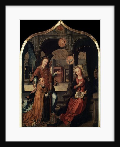 The Annunciation, (Triptych, Central panel), 1517. by Jean Bellegambe