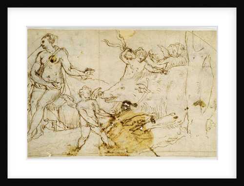 Venus, putti and a wild Boar, c.1520-1540 by Perino del Vaga