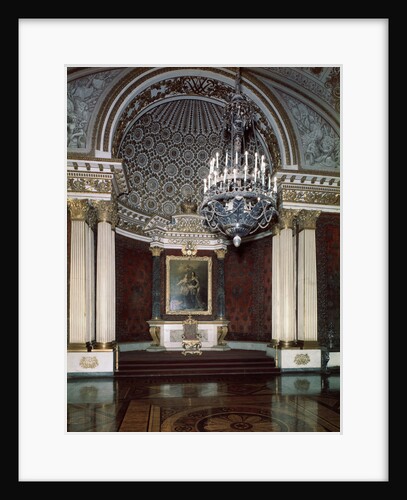 The Small Throne Hall (Peter the Great Hall) in the Winter palace, 1833. by August Ricard de Montferrand