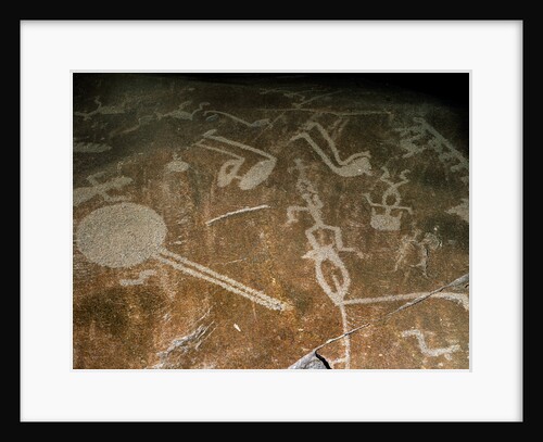 Carved Petroglyph (People, deers, elks, birds, boots and circles), 4th-3rd millenium BC by Unknown