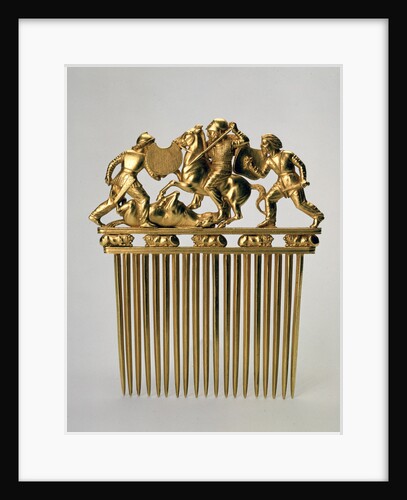 Comb with a fighting scene, c400 BC by Unknown