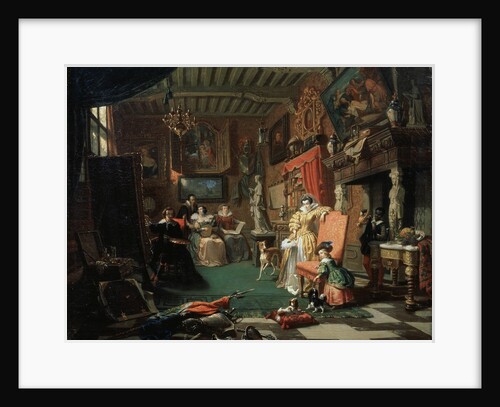 Sir Anthonis van Dyck painting a Portrait, 1853 by Andre Plumot