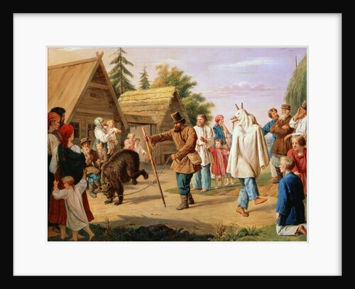 Buffoons in a Village, 1857. by Francois Nicolas Riss