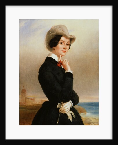 Portrait of the actress of the Imperial theatre Vera Samoylova, 1840s. by Eugene Pluchart