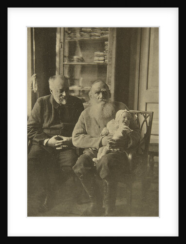 Russian author Leo Tolstoy with his son-in-law and granddaughter, Russia, c1905-c1906 by Sophia Tolstaya