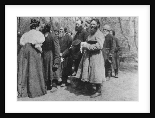 Landowner giving the Paschal greeting to her peasants, Russia, 1890s by Unknown