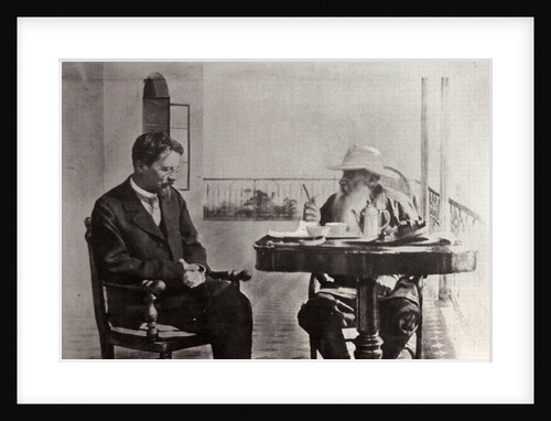 Leo Tolstoy and Anton Chekhov, Russian authors, 1902 by Sophia Tolstaya