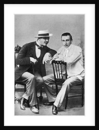 Russian opera singer Feodor Chaliapin with composer and pianist Sergei Rachmaninov, c1890 by Unknown